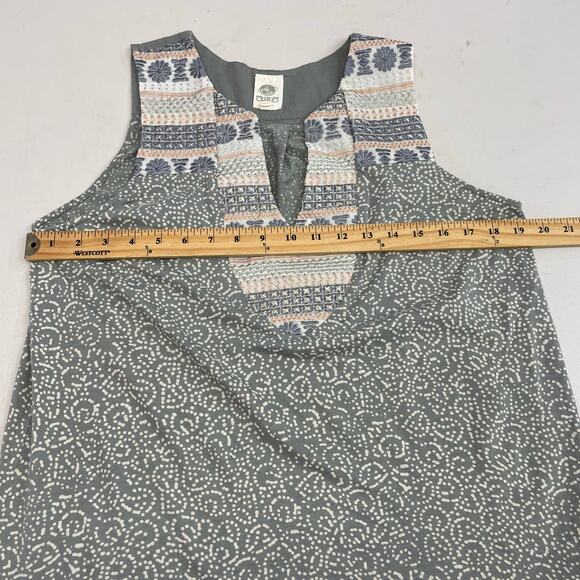 Anthropologie Tiny green bohemian sleeveless blouse women's size Medium - Picture 9 of 11